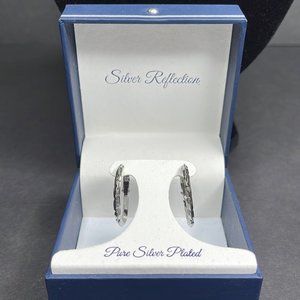 Silver Reflections Pure Silver Hoop Earrings